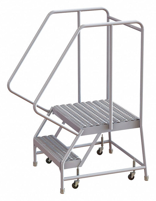 Rolling Ladder 2 Step Aluminum Serrated