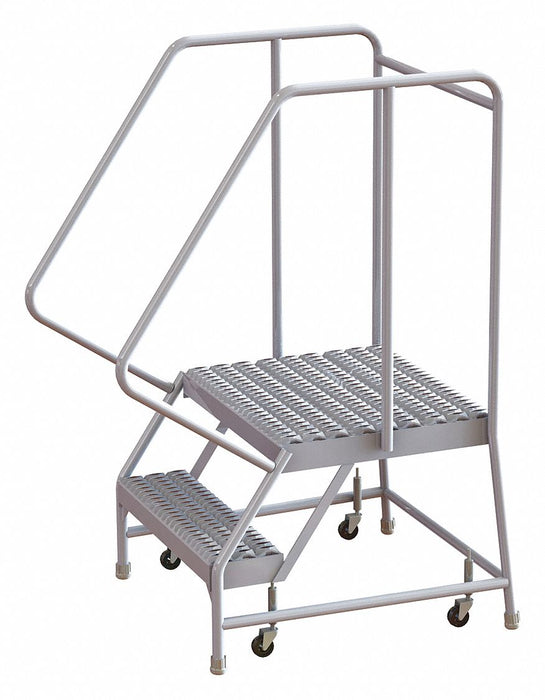 Rolling Ladder 2 Step Aluminum Serrated