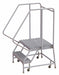 Rolling Ladder 2 Step Aluminum Serrated