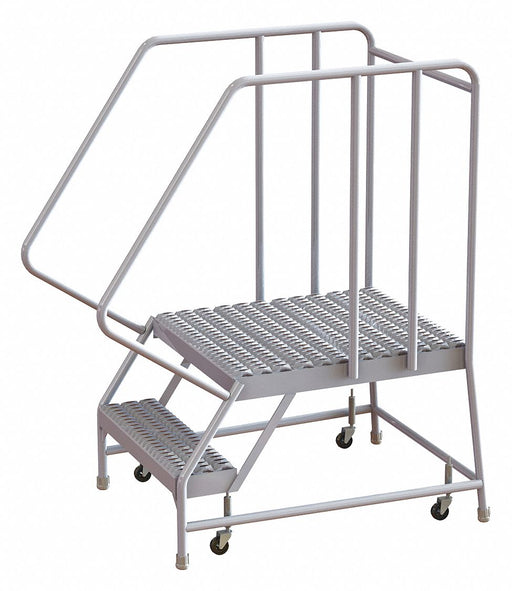 Rolling Ladder 2 Step Aluminum Serrated
