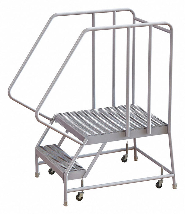 Rolling Ladder 2 Step Aluminum Serrated
