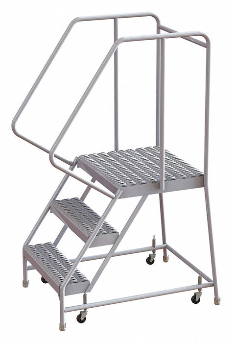 Rolling Ladder 3 Step Aluminum Serrated