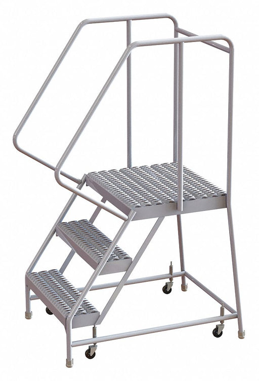 Rolling Ladder 3 Step Aluminum Serrated