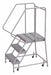 Rolling Ladder 3 Step Aluminum Ribbed