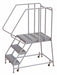 Rolling Ladder 3 Step Aluminum Ribbed