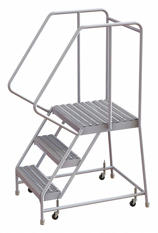 Rolling Ladder 3 Step Aluminum Serrated