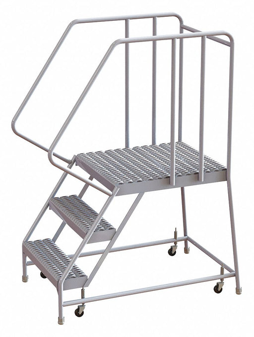 Rolling Ladder 3 Step Aluminum Serrated