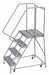 Rolling Ladder 4 Step Aluminum Ribbed