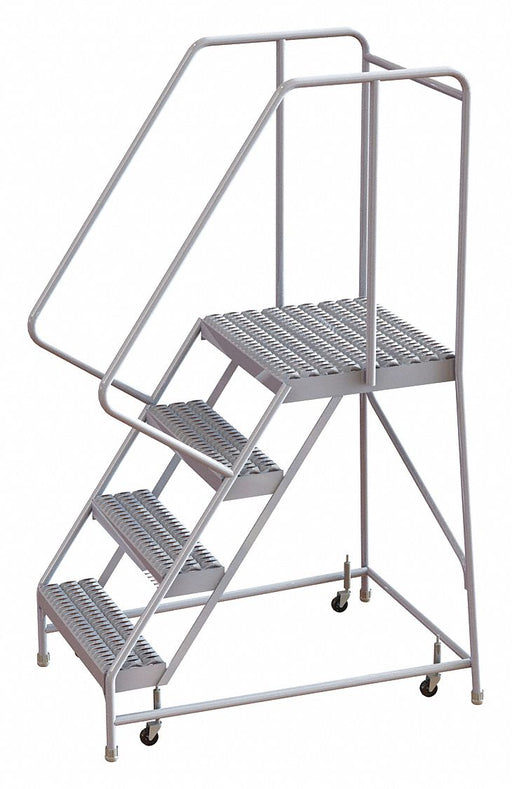 Rolling Ladder 4 Step Aluminum Serrated