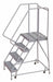 Rolling Ladder 4 Step Aluminum Ribbed