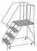 Rolling Ladder 4 Step Aluminum Ribbed