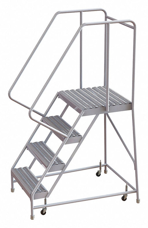 Rolling Ladder 4 Step Aluminum Serrated