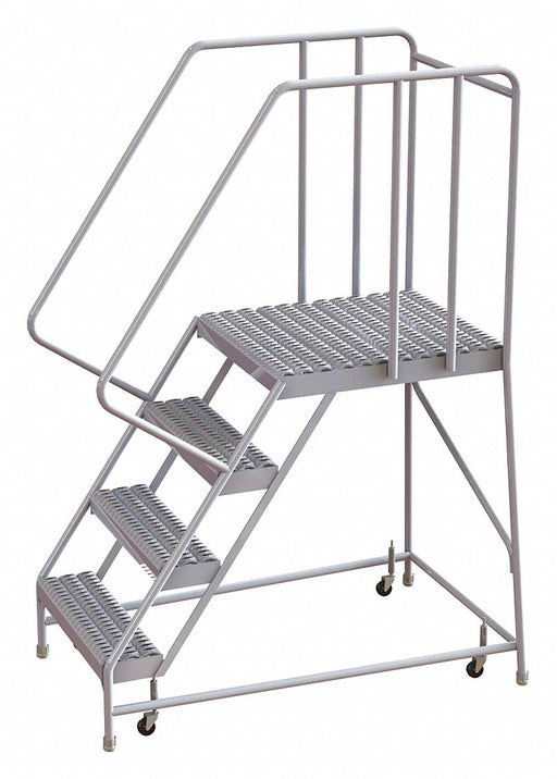 Rolling Ladder 4 Step Aluminum Serrated