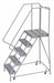Rolling Ladder 5 Step Aluminum Ribbed
