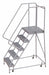 Rolling Ladder 5 Step Aluminum Serrated