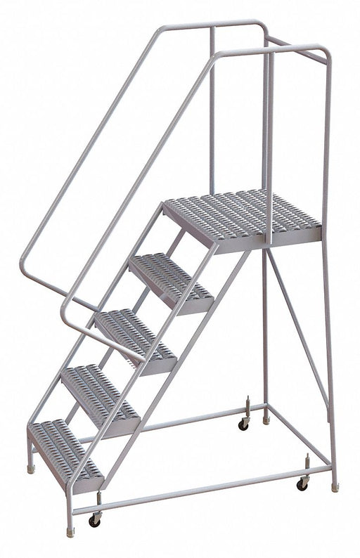 Rolling Ladder 5 Step Aluminum Serrated