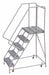 Rolling Ladder 5 Step Aluminum Ribbed