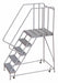 Rolling Ladder 5 Step Aluminum Ribbed