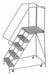 Rolling Ladder 5 Step Aluminum Serrated