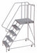 Rolling Ladder 5 Step Aluminum Serrated