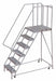 Rolling Ladder 6 Step Aluminum Ribbed