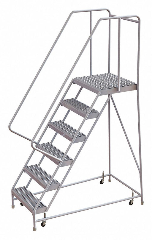 Rolling Ladder 6 Step Aluminum Serrated