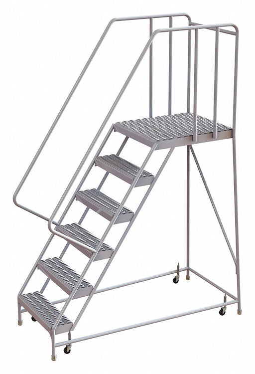 Rolling Ladder 6 Step Aluminum Serrated