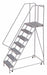 Rolling Ladder 7 Step Aluminum Ribbed