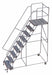 Rolling Ladder 9 Step Aluminum Ribbed