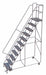 Rolling Ladder 11 Step Aluminum Ribbed