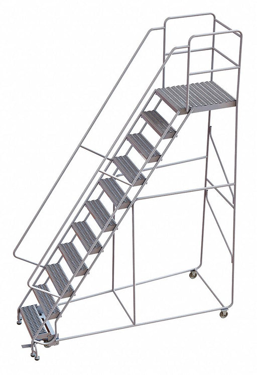 Rolling Ladder 11 Step Aluminum Serrated