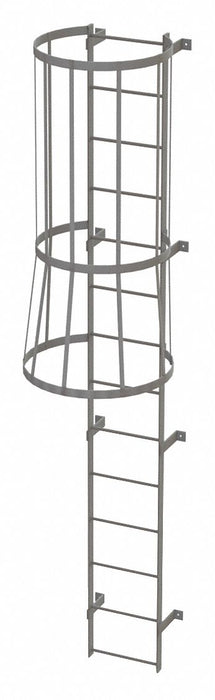 Fixed Ladder w/ Safety Cage Steel 13 ft.