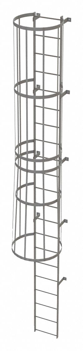 Fixed Ladder w/ Safety Cage Steel 20 ft.
