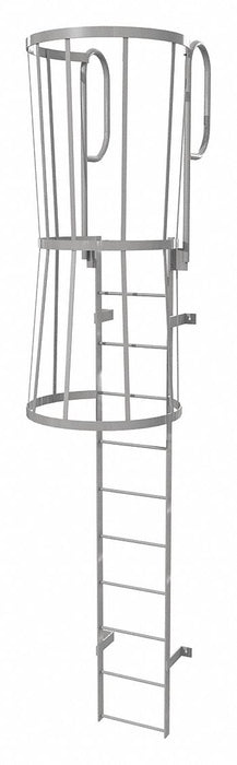 Fixed Ladder w/ Safety Cage Steel 10 ft.