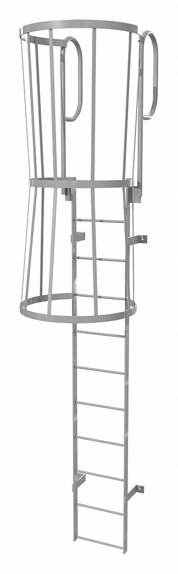 Fixed Ladder w/ Safety Cage Steel 10 ft.