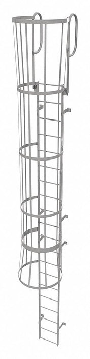 Fixed Ladder w/ Safety Cage Steel 19 ft.