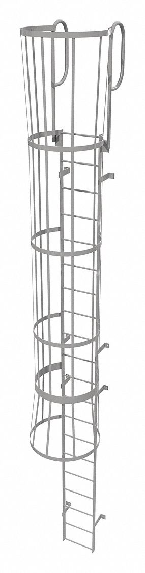 Fixed Ladder w/ Safety Cage Steel 19 ft.