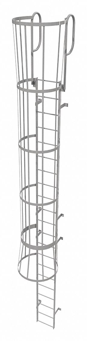 Fixed Ladder w/ Safety Cage Steel 20 ft.