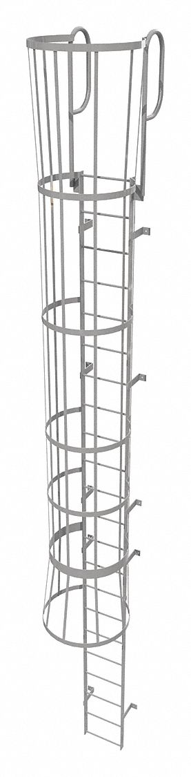 Fixed Ladder w/ Safety Cage Steel 21 ft.