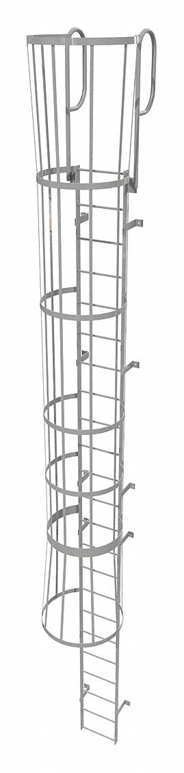 Fixed Ladder w/ Safety Cage Steel 22 ft.
