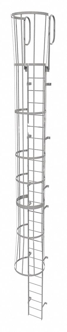 Fixed Ladder w/ Safety Cage Steel 25 ft.