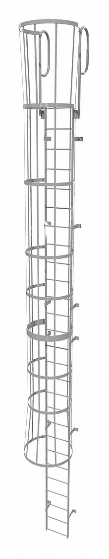Fixed Ladder w/ Safety Cage Steel 26 ft.
