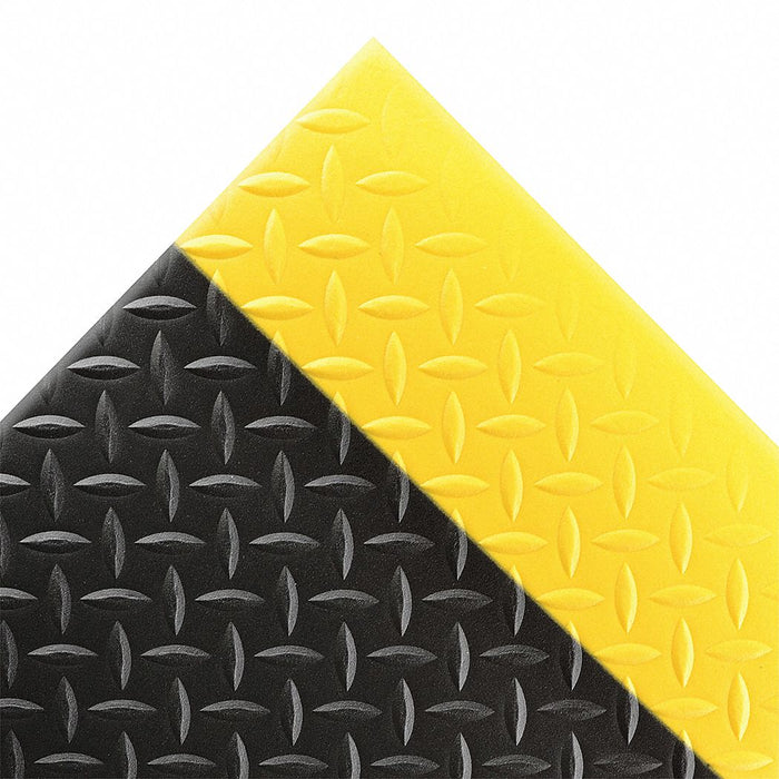 Antifatigue Mat Black YllwBrdr 3ft.x4ft.