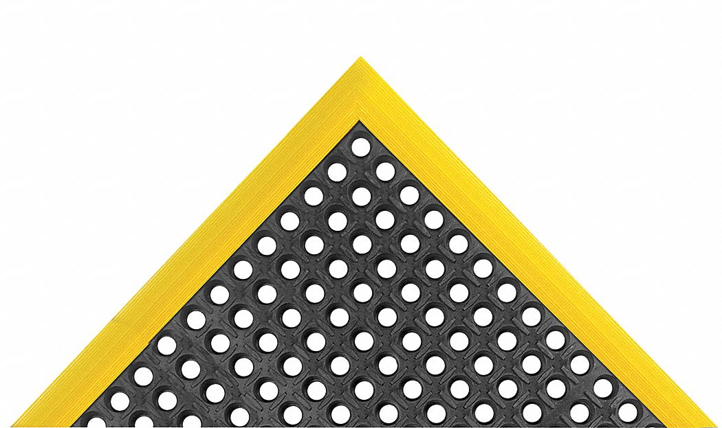 Drainage Mat Black wYlwBrdr 3ft4 x5ft4 