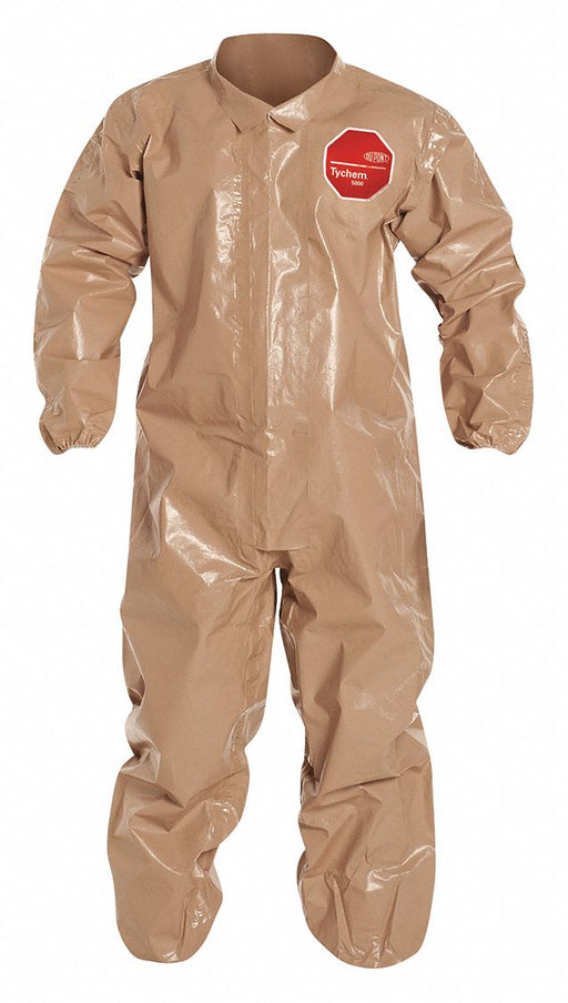 Collared Coveralls M Tan Tychem 5000 PK6