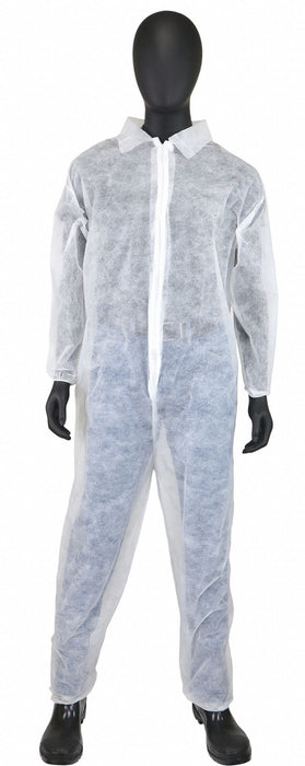 Collared Coverall Elastic White 2XL PK25