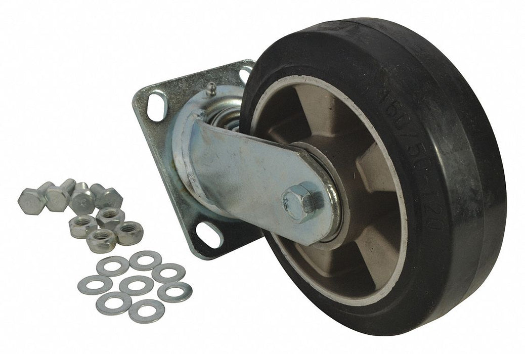 Mold-On Rubber Swivel Caster 6 In