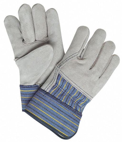 Leather Gloves Gray L PK12