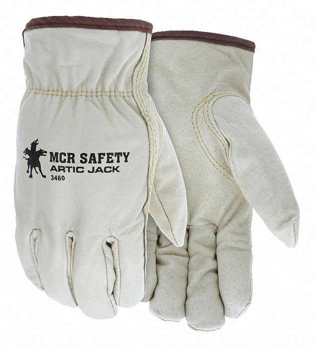 Leather Gloves Beige L PK12
