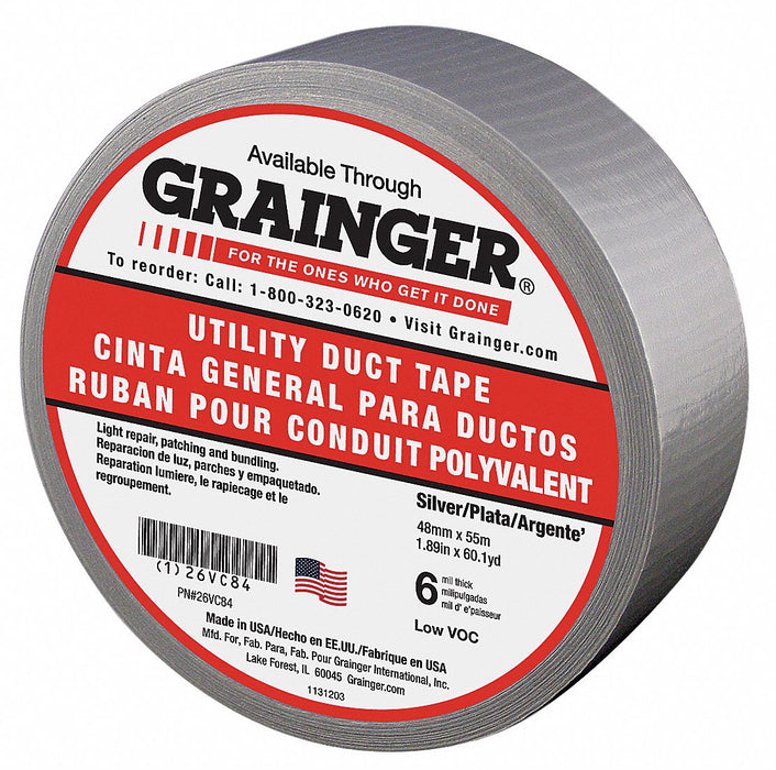 Duct Tape Gray 60-1/8 yd L 1-7/8 in W